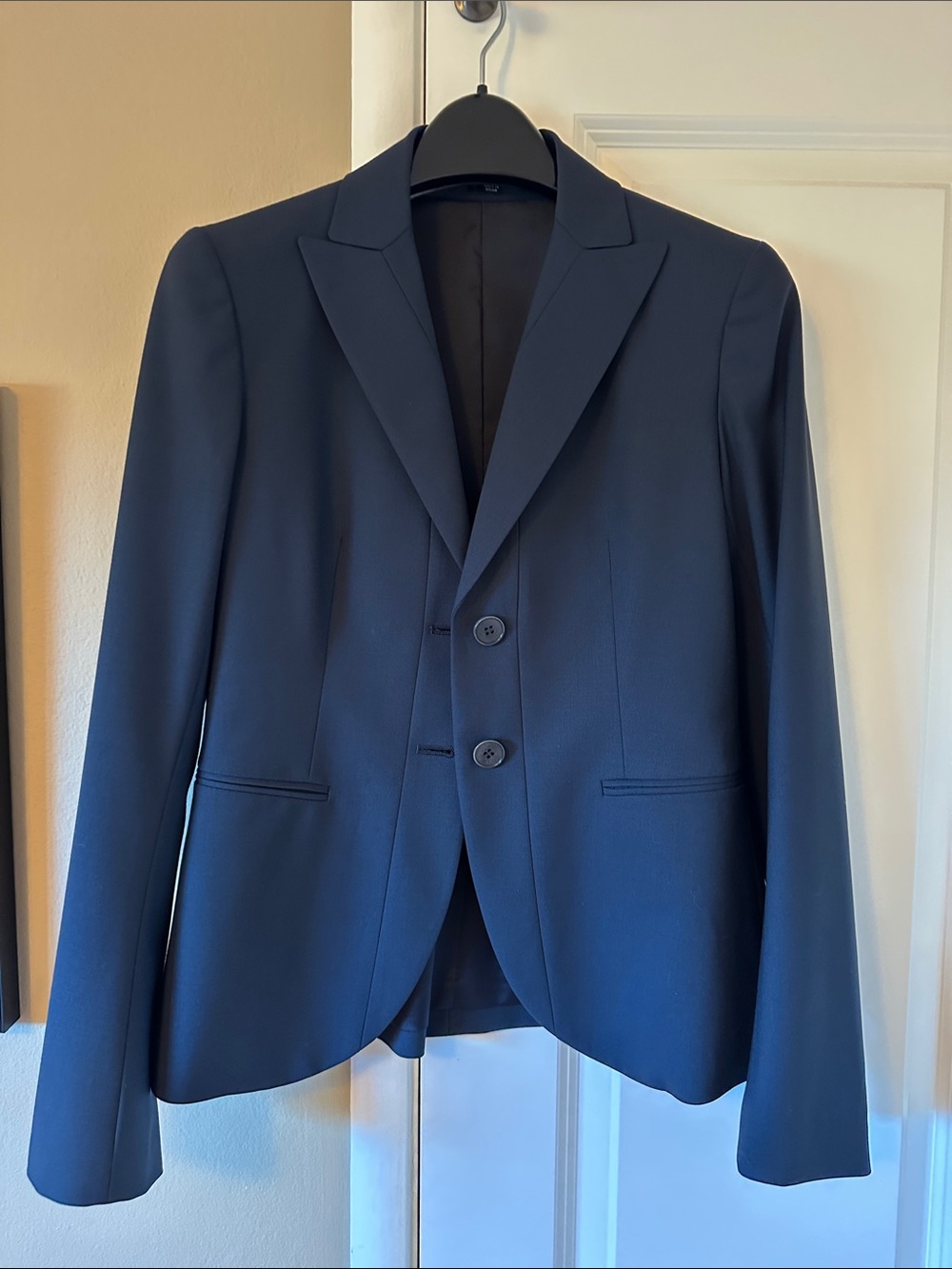 Vintage Theory Navy Blue Wool blend Two-Button Suit Blazer